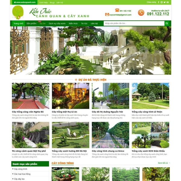Theme wordpress bán cây xanh